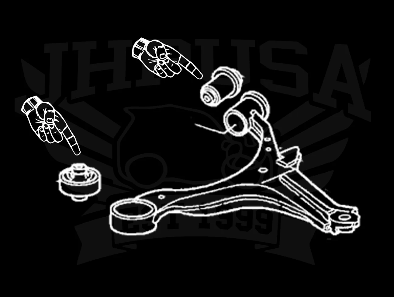 Hardrace Front Lower Arm Bushings - 02-05 Civic Si / 02-06 RSX - Image 3
