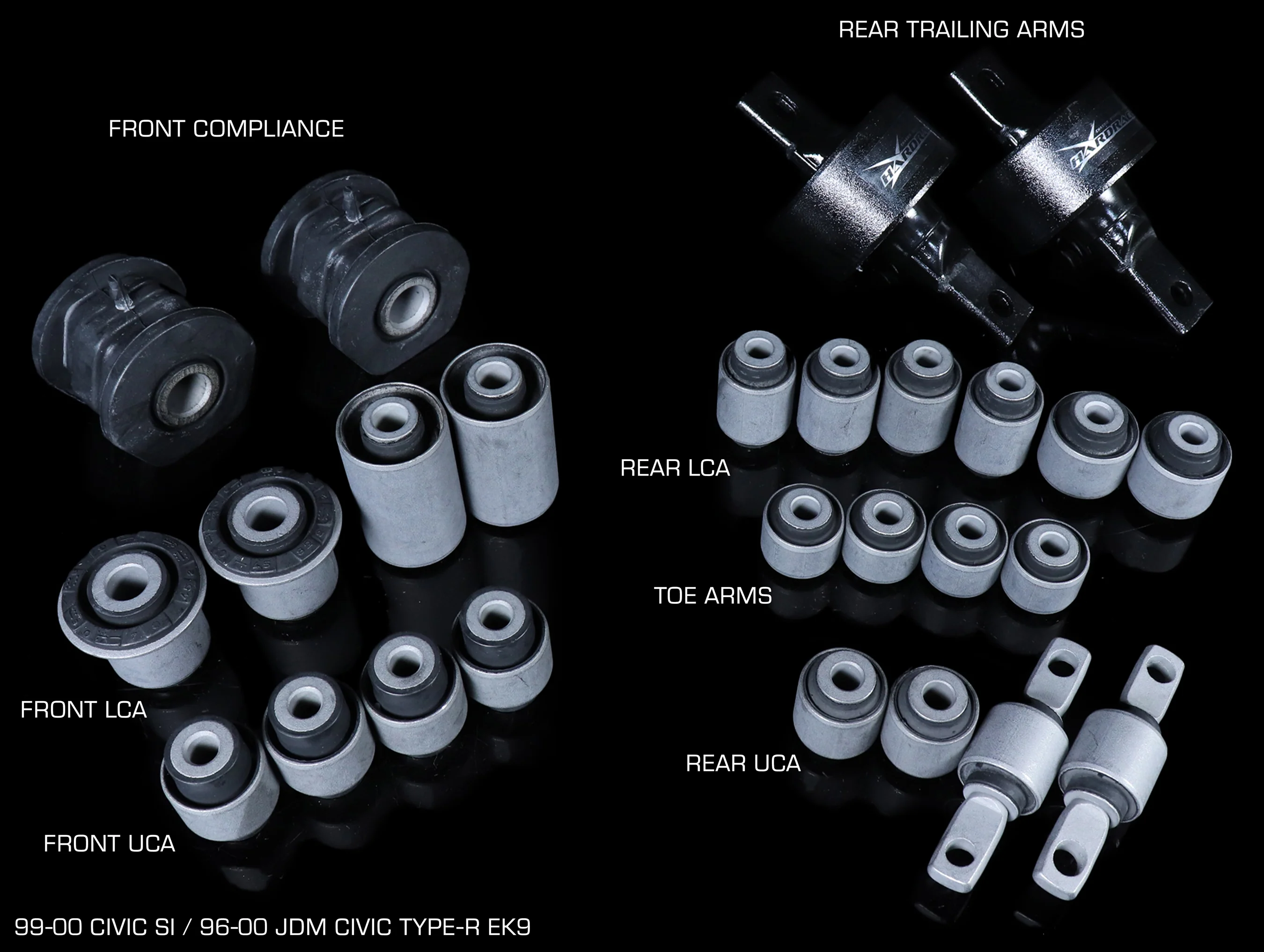Hardrace Hard Rubber Bushing Set - 96-00 Civic CX-EX / 99-00 Si - Image 3