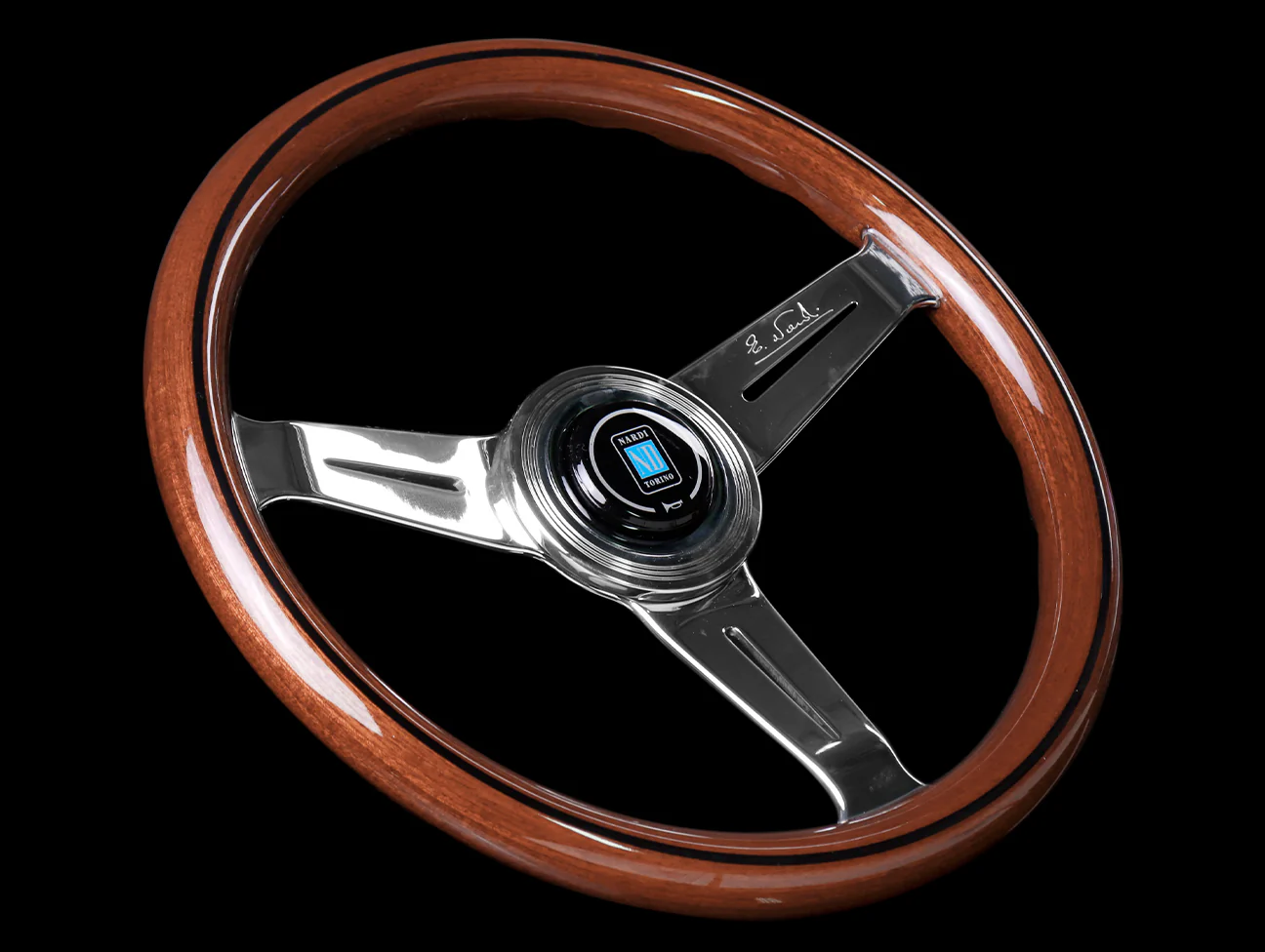 Nardi Classic Wood 330mm Steering Wheel w/ Polished Spokes - Image 2