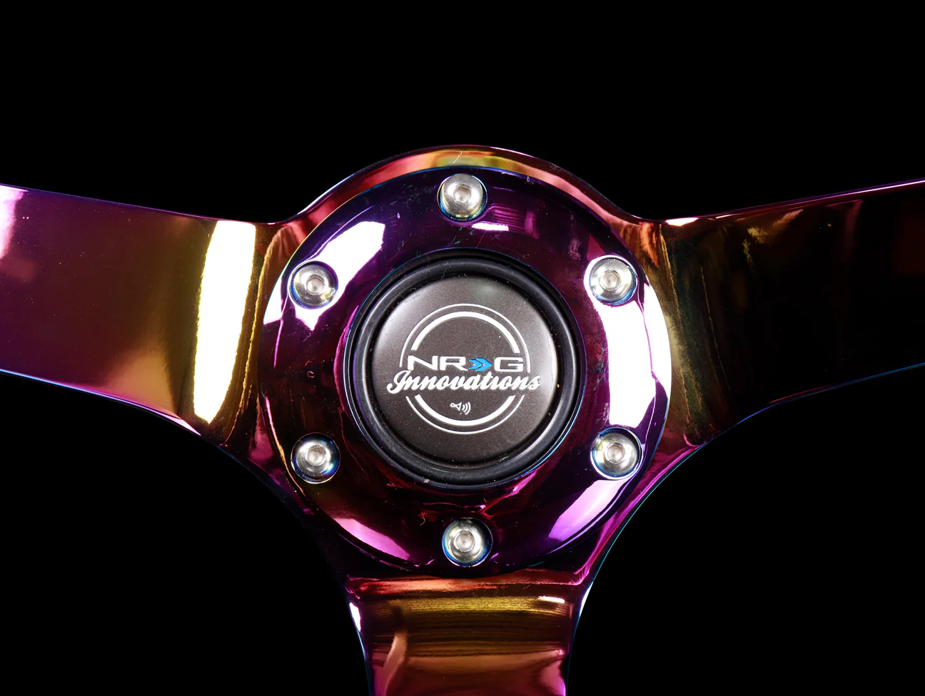 NRG Steering Wheel - 350mm Classic Black Sparkled Woodgrain / Neo Chrome - Image 3