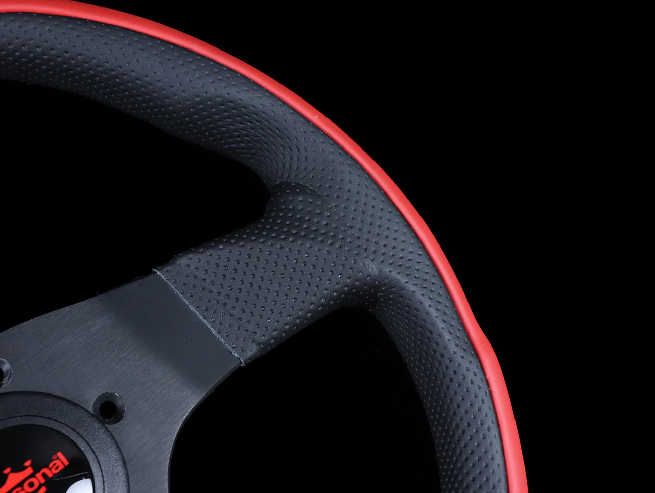 Personal New Racing Line 320mm Steering Wheel - Red / Black Leather Combo - Image 4