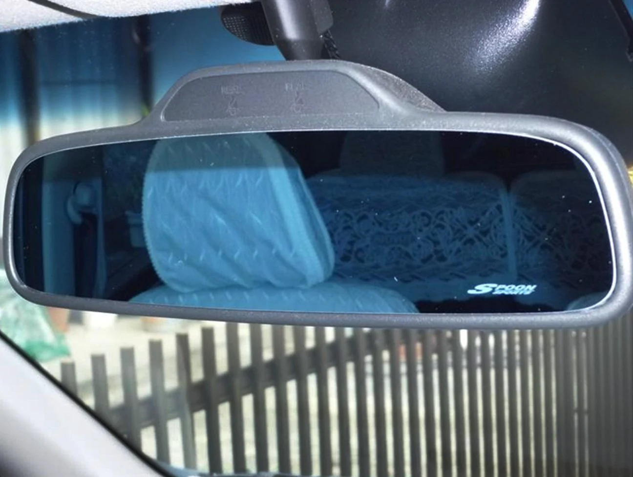 Spoon Blue Wide Rear View Mirror - Acura - Image 8