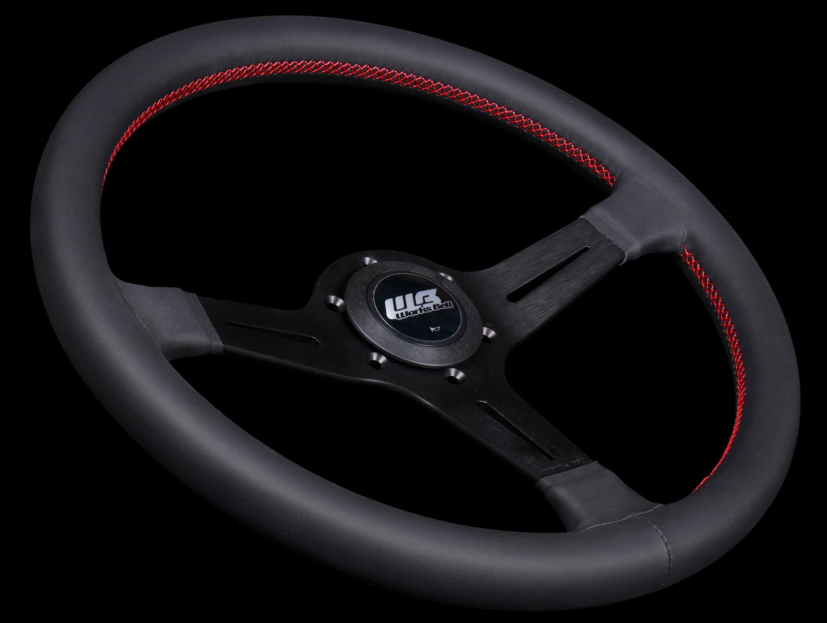 Works Bell 340mm Classic Steering Wheel w/ Red Stitch - Image 2